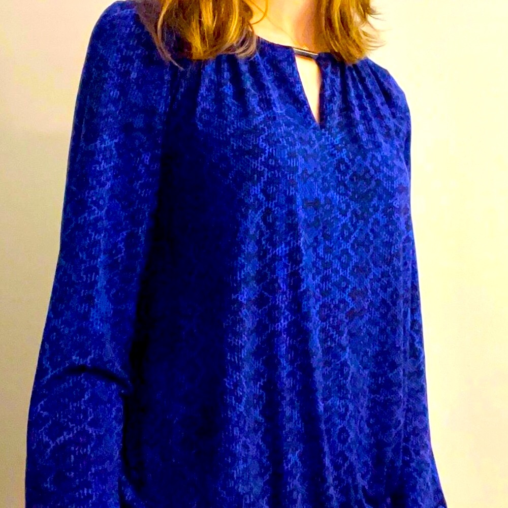 Michael Kors Royal Blue W/black pattern throughout Size Medium - Picture 7 of 8